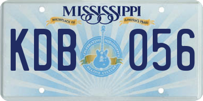 MS license plate KDB056