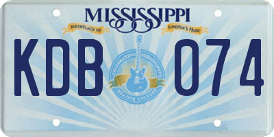MS license plate KDB074