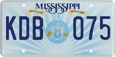 MS license plate KDB075