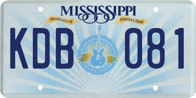 MS license plate KDB081