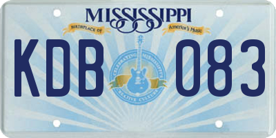 MS license plate KDB083