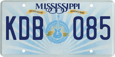 MS license plate KDB085