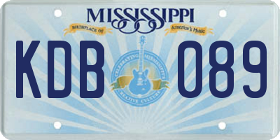 MS license plate KDB089