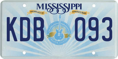 MS license plate KDB093