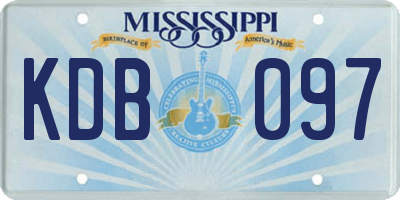 MS license plate KDB097