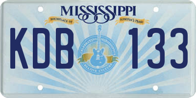 MS license plate KDB133