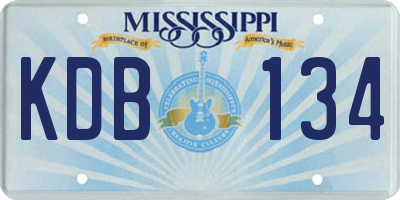 MS license plate KDB134