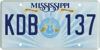 MS license plate KDB137