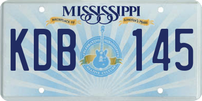 MS license plate KDB145