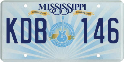 MS license plate KDB146