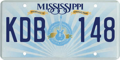MS license plate KDB148