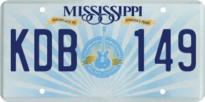 MS license plate KDB149