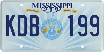 MS license plate KDB199