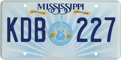 MS license plate KDB227