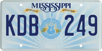 MS license plate KDB249