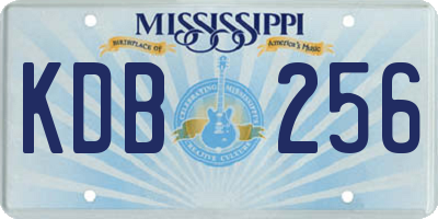 MS license plate KDB256