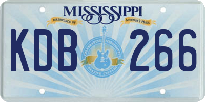 MS license plate KDB266