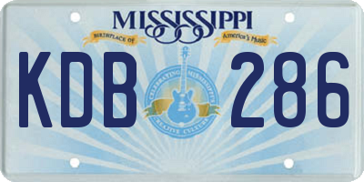 MS license plate KDB286