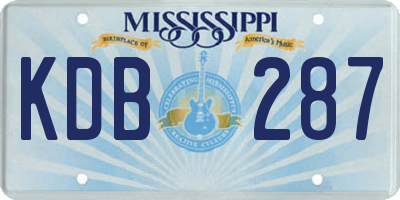 MS license plate KDB287