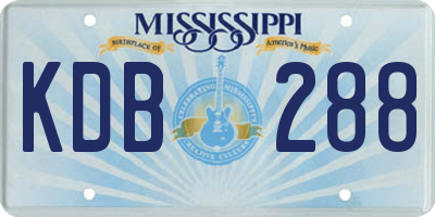 MS license plate KDB288