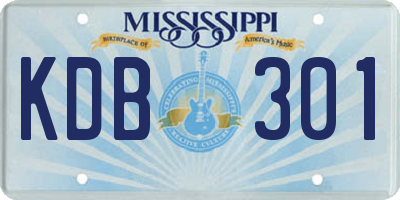 MS license plate KDB301