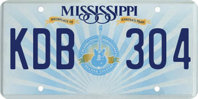 MS license plate KDB304