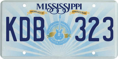 MS license plate KDB323