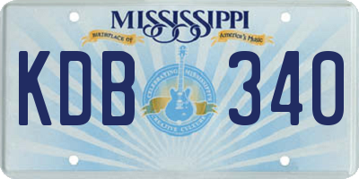 MS license plate KDB340