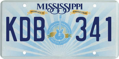 MS license plate KDB341