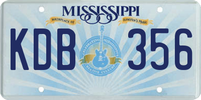 MS license plate KDB356
