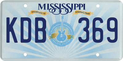 MS license plate KDB369