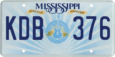 MS license plate KDB376
