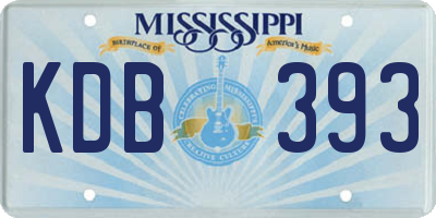 MS license plate KDB393