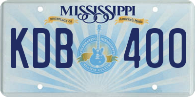 MS license plate KDB400