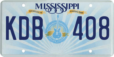 MS license plate KDB408