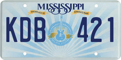 MS license plate KDB421