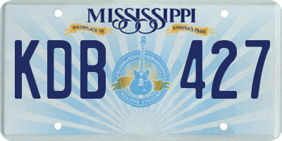 MS license plate KDB427