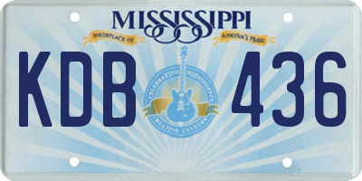 MS license plate KDB436