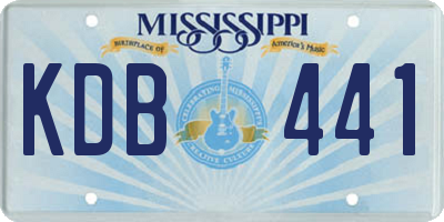 MS license plate KDB441