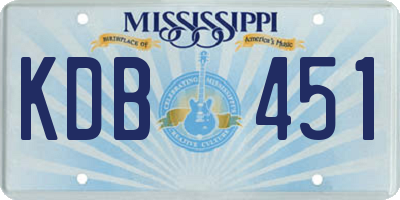 MS license plate KDB451