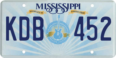 MS license plate KDB452