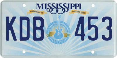 MS license plate KDB453