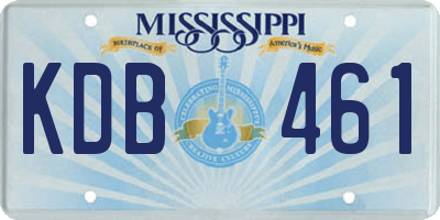 MS license plate KDB461