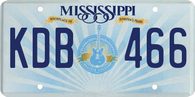 MS license plate KDB466