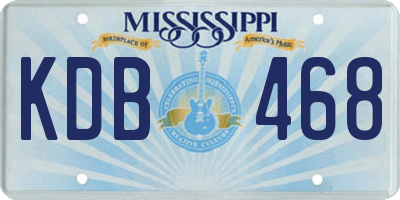 MS license plate KDB468