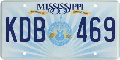 MS license plate KDB469