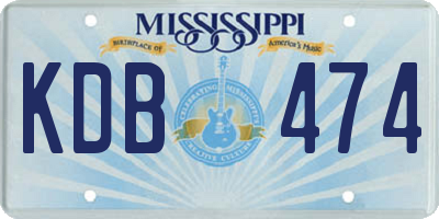 MS license plate KDB474