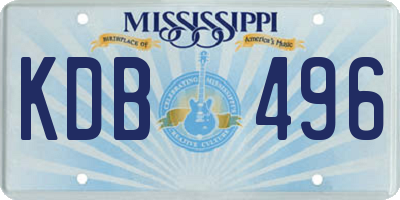 MS license plate KDB496