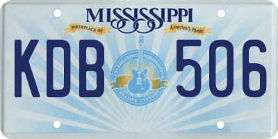 MS license plate KDB506