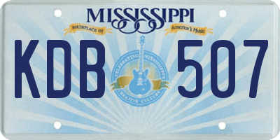 MS license plate KDB507